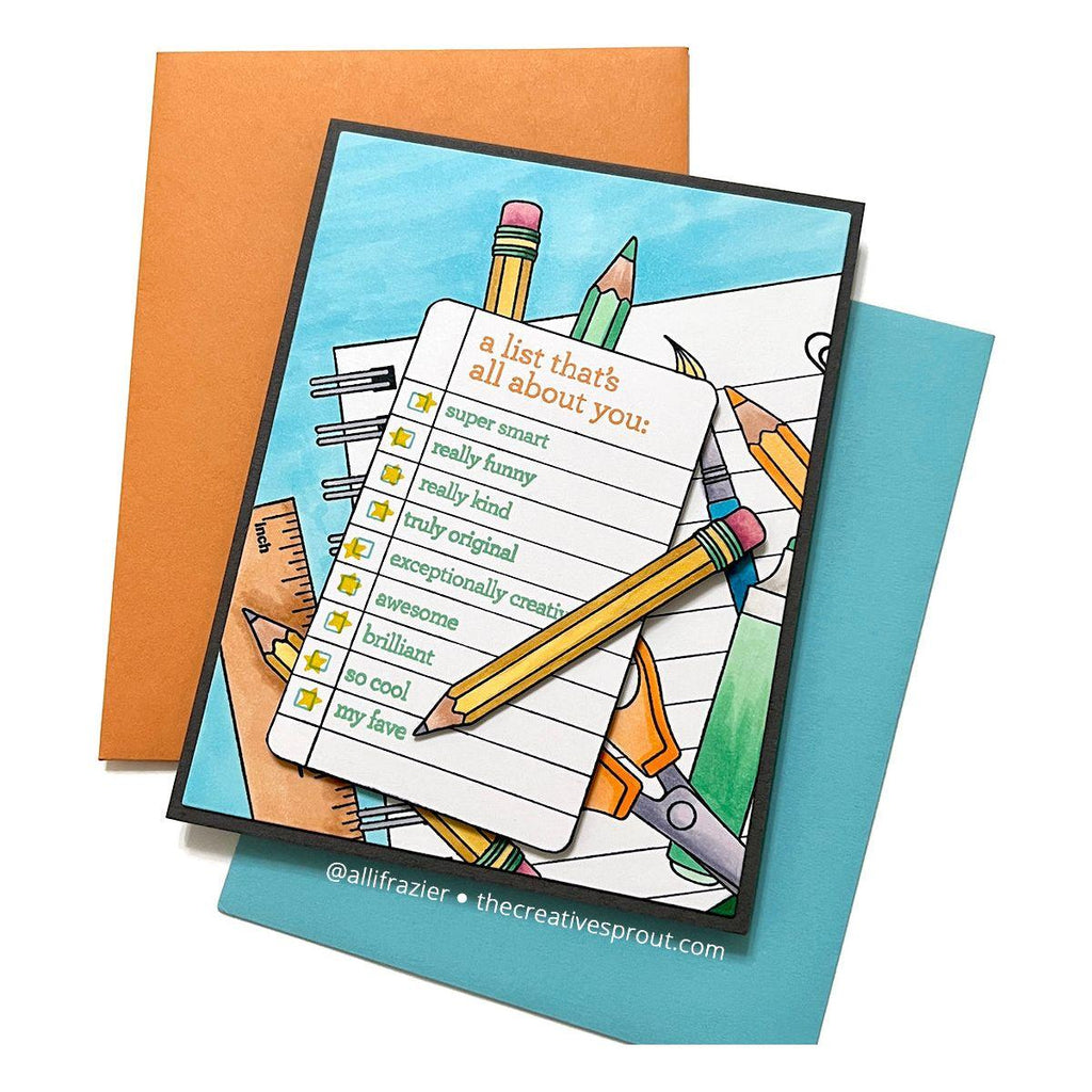 CZ Design Stamps and Dies Noted set652n Just A Note Back to School  Card | color-code:ALT02