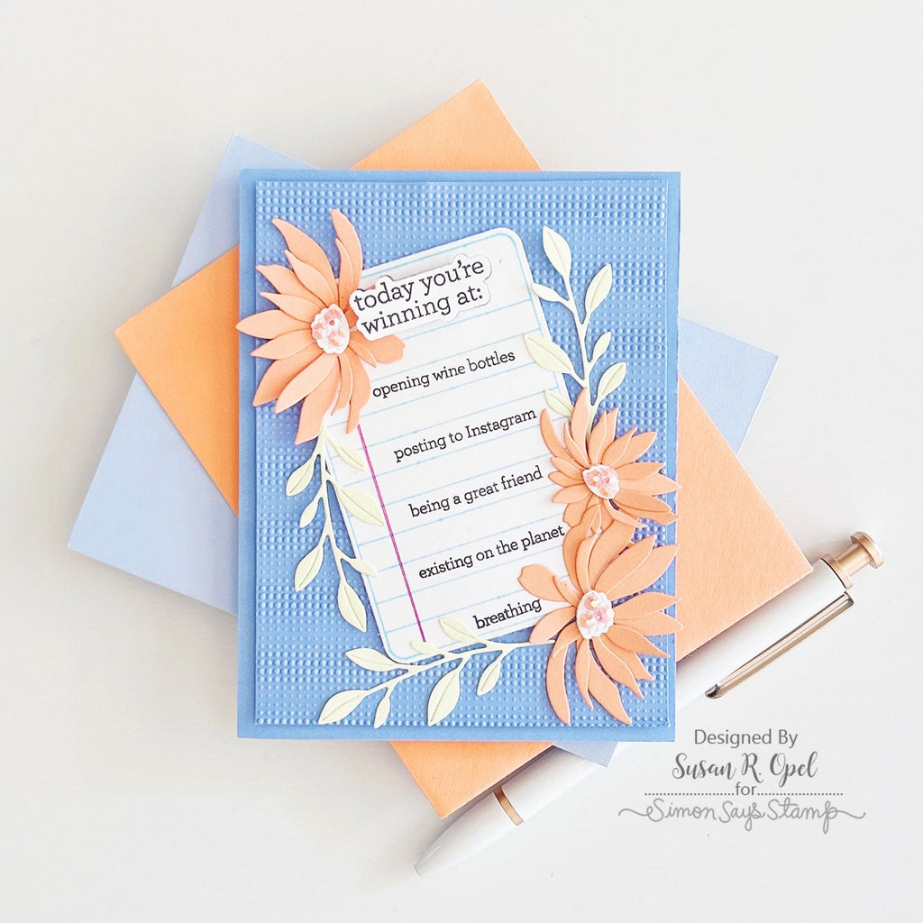 CZ Design Stamps and Dies Noted set652n Just A Note Encouragement Card