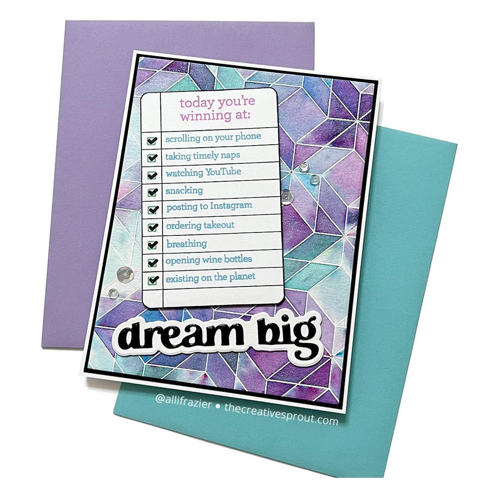 CZ Design Clear Stamps Noted cz280c Just A Note Encouragement Card | color-code:ALT04