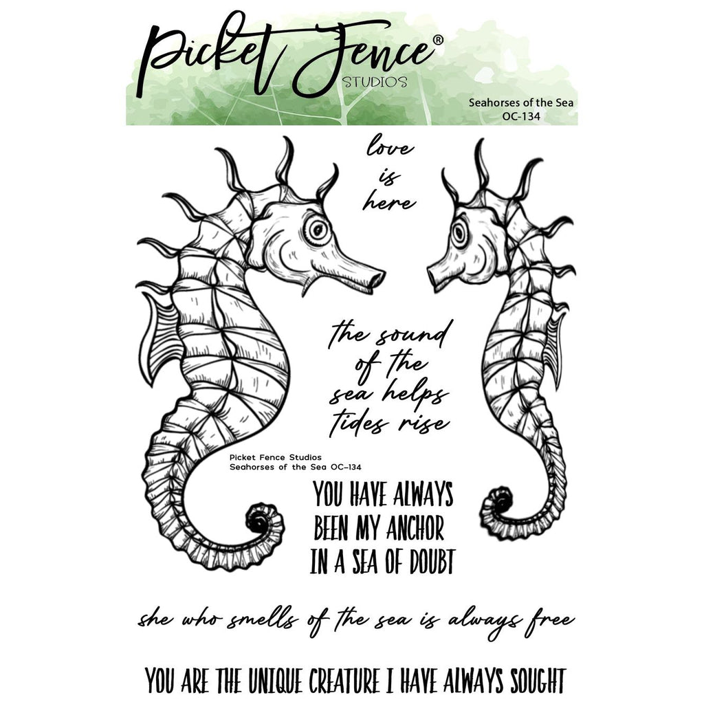 Picket Fence Studios Seahorses of the Sea Clear Stamps oc-134