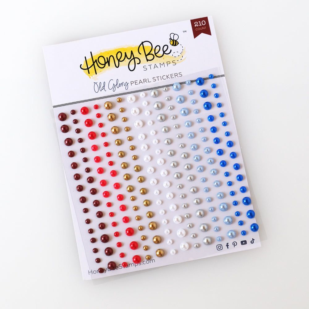 Honey Bee Old Glory Pearl Stickers hbgs-prl19