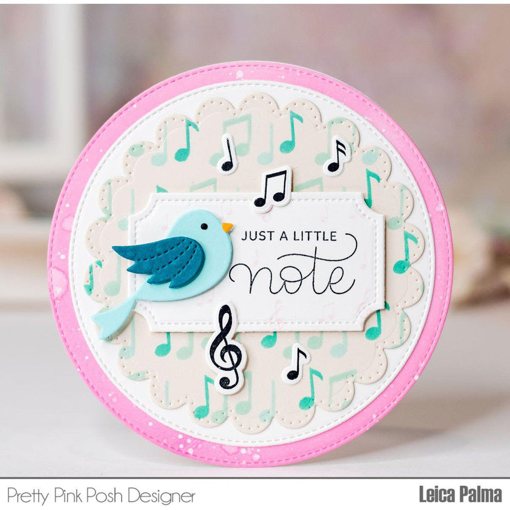 Pretty Pink Posh Just A Note Clear Stamps bird