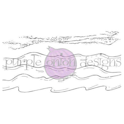 Purple Onion Designs Ocean Background Cling Stamp pod1319