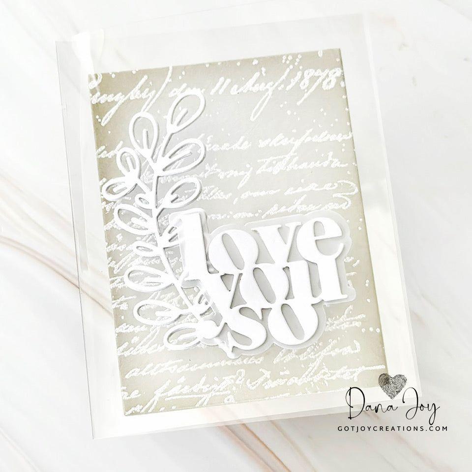 Simon Says Clear Stamps Old Letter 1067ss Cheering for You Love You Card