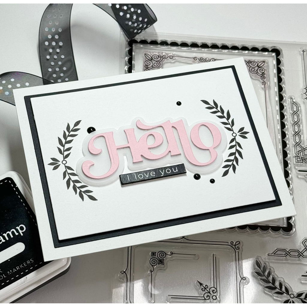 Simon Says Clear Stamps Ornate Borders And Frames 2017ssc Sweetheart Hello Card