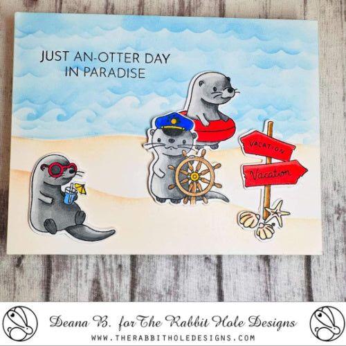 The Rabbit Hole Designs Otter Play Clear Stamp TRH-202 beach