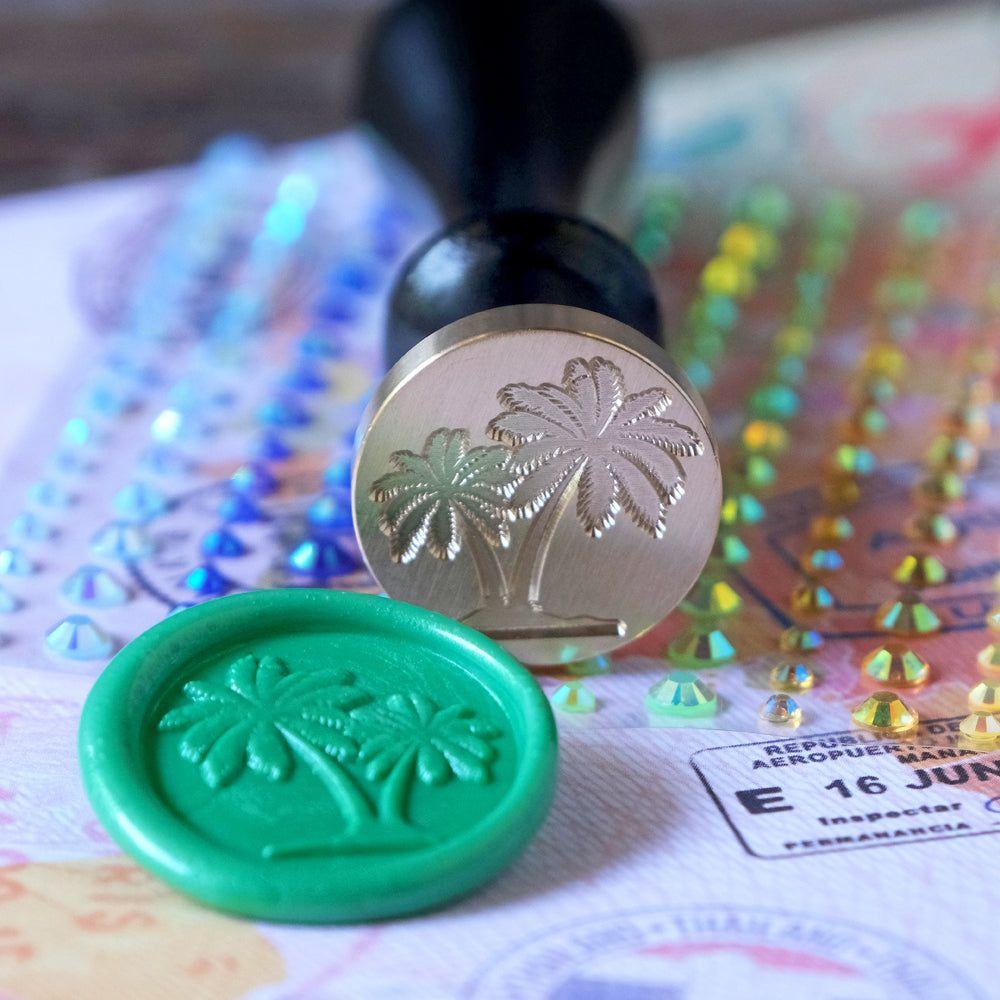 Honey Bee Palm Trees Wax Stamper Close Up Image