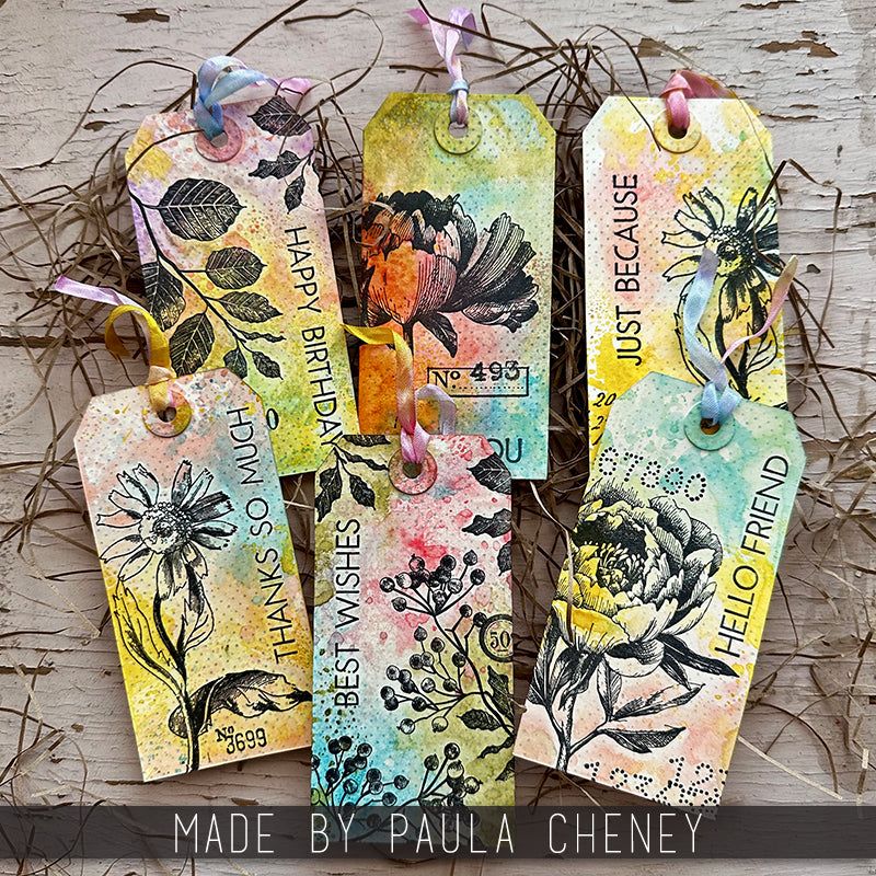 PREORDER Tim Holtz Cling Rubber Stamps French Garden cms487 cute tags