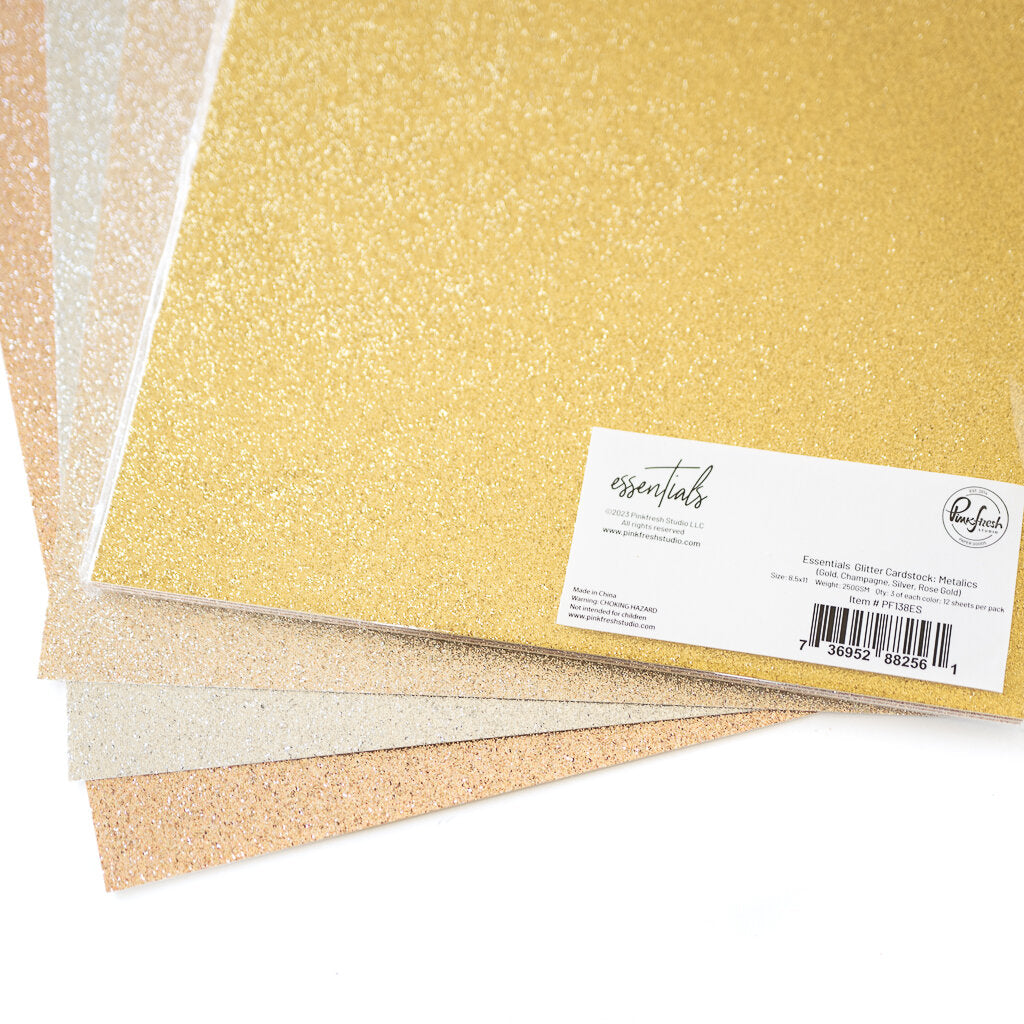 Champagne Glitter Cardstock, 250gsm, 4 Sheets