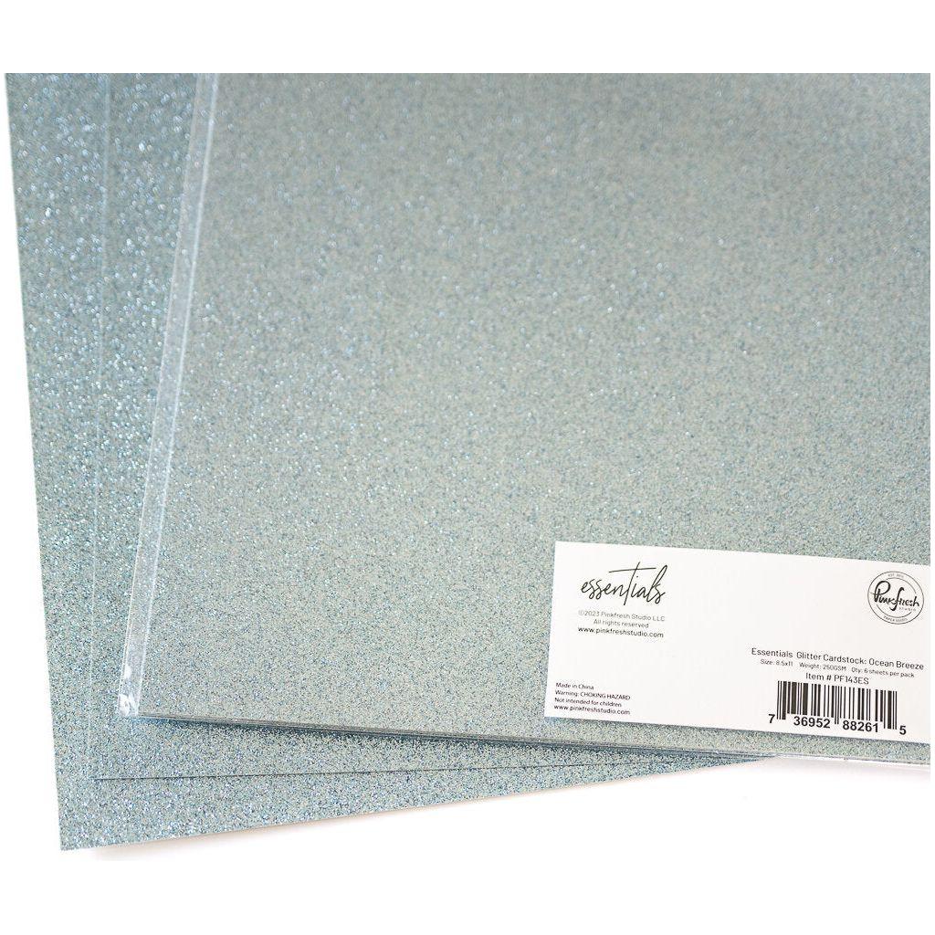 Pinkfresh Studio Essentials Glitter Cardstock Ocean Breeze pf143es Detailed Product Image