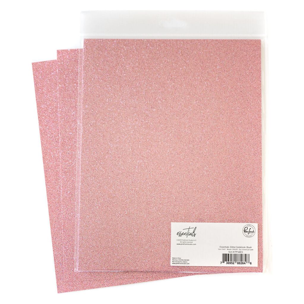 Pinkfresh Studio Essentials Glitter Cardstock Blush