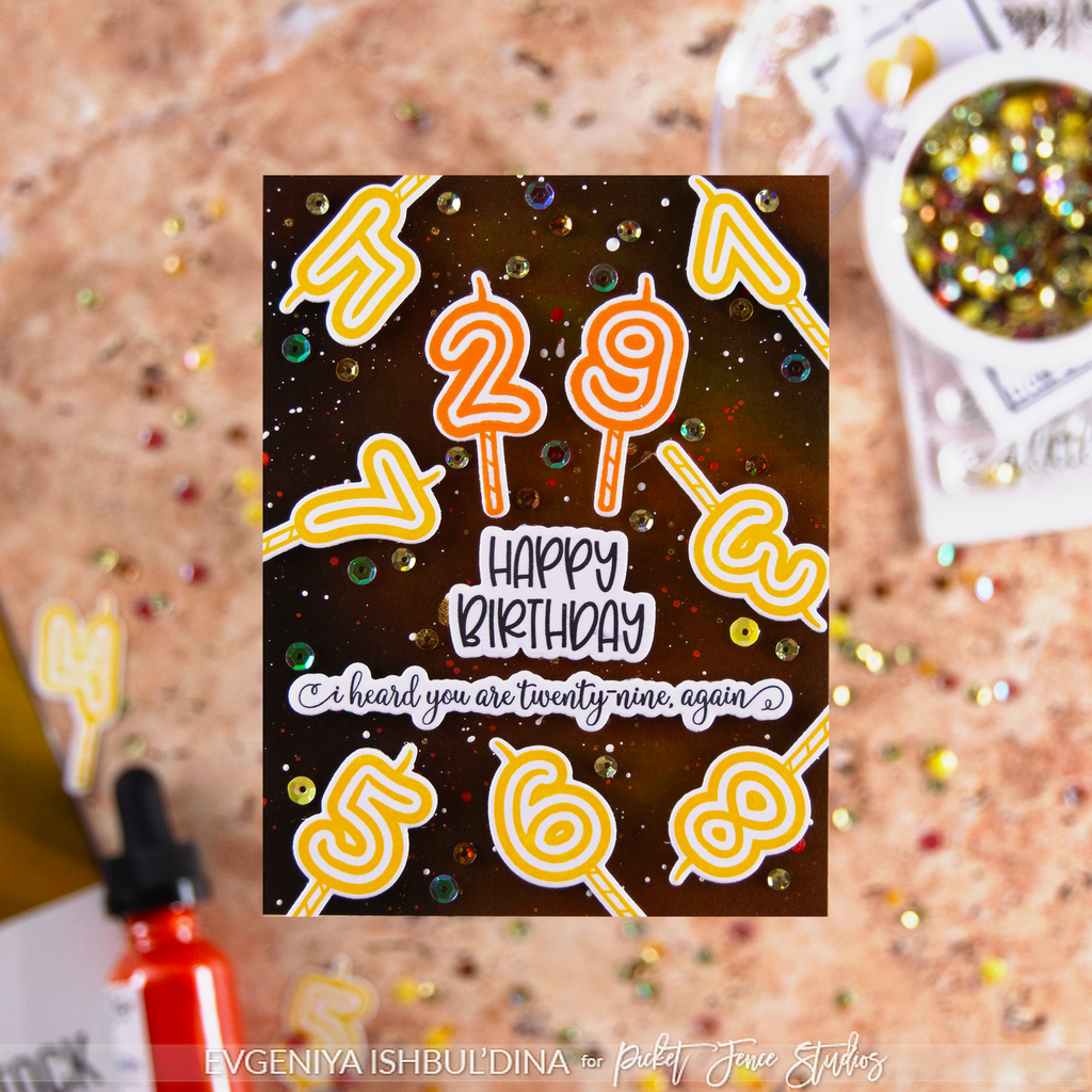 Picket Fence Studios Blow Out the Candles Stamp and Die Bundle happy birthday