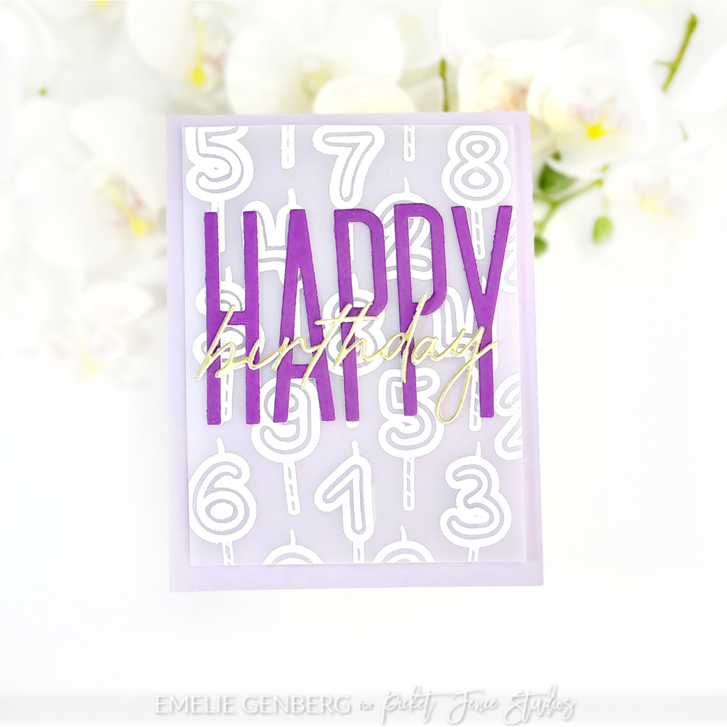 Picket Fence Studios Blow Out the Candles Clear Stamps s-222 happy numbers