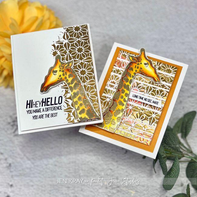 Picket Fence Studios Hi Hey Hello, Giraffe Stamp and Die Bundle long time no see