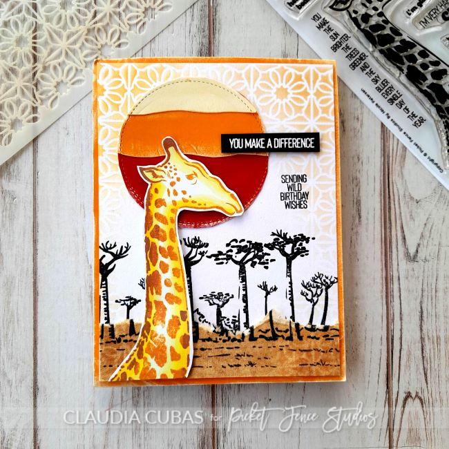 Picket Fence Studios Scene Building: Long Time No See, Giraffe Clear Stamps bb-217 you make a difference