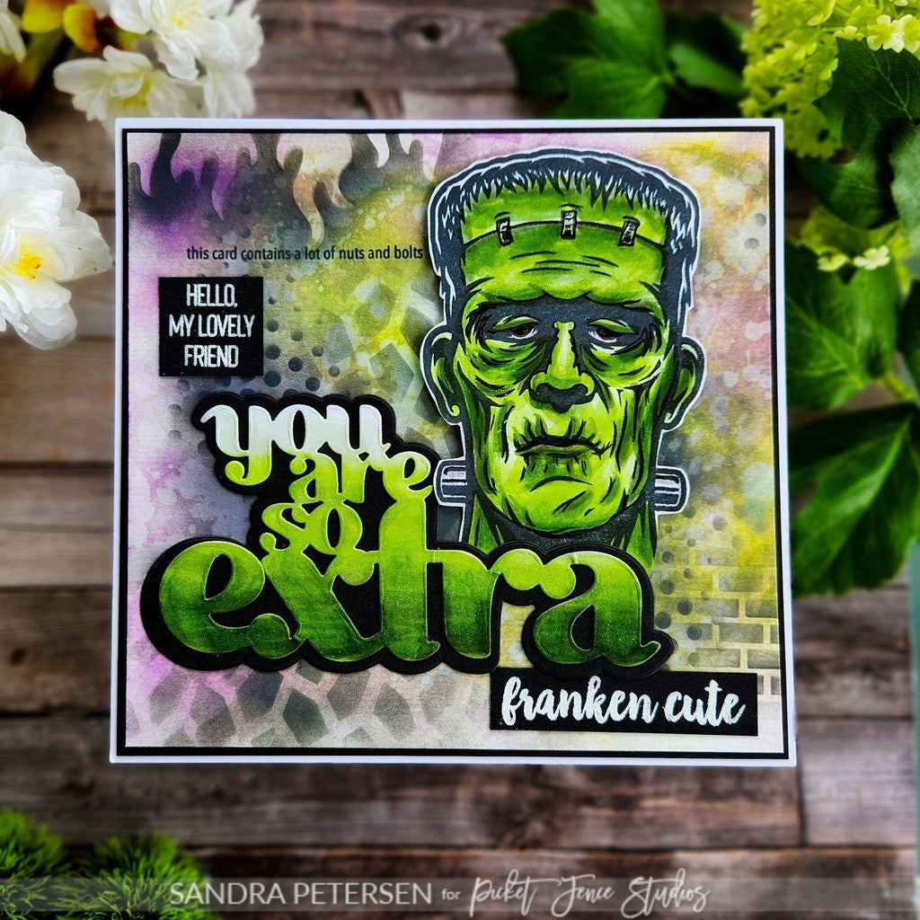 Picket Fence Studios You are so Extra Word Dies pfsd-372 frankenstein