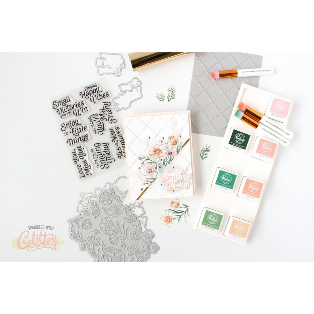 Pinkfresh Studio Breezy Blossoms Stencil Set 238924 Easy Pocket Card | color-code:ALT01