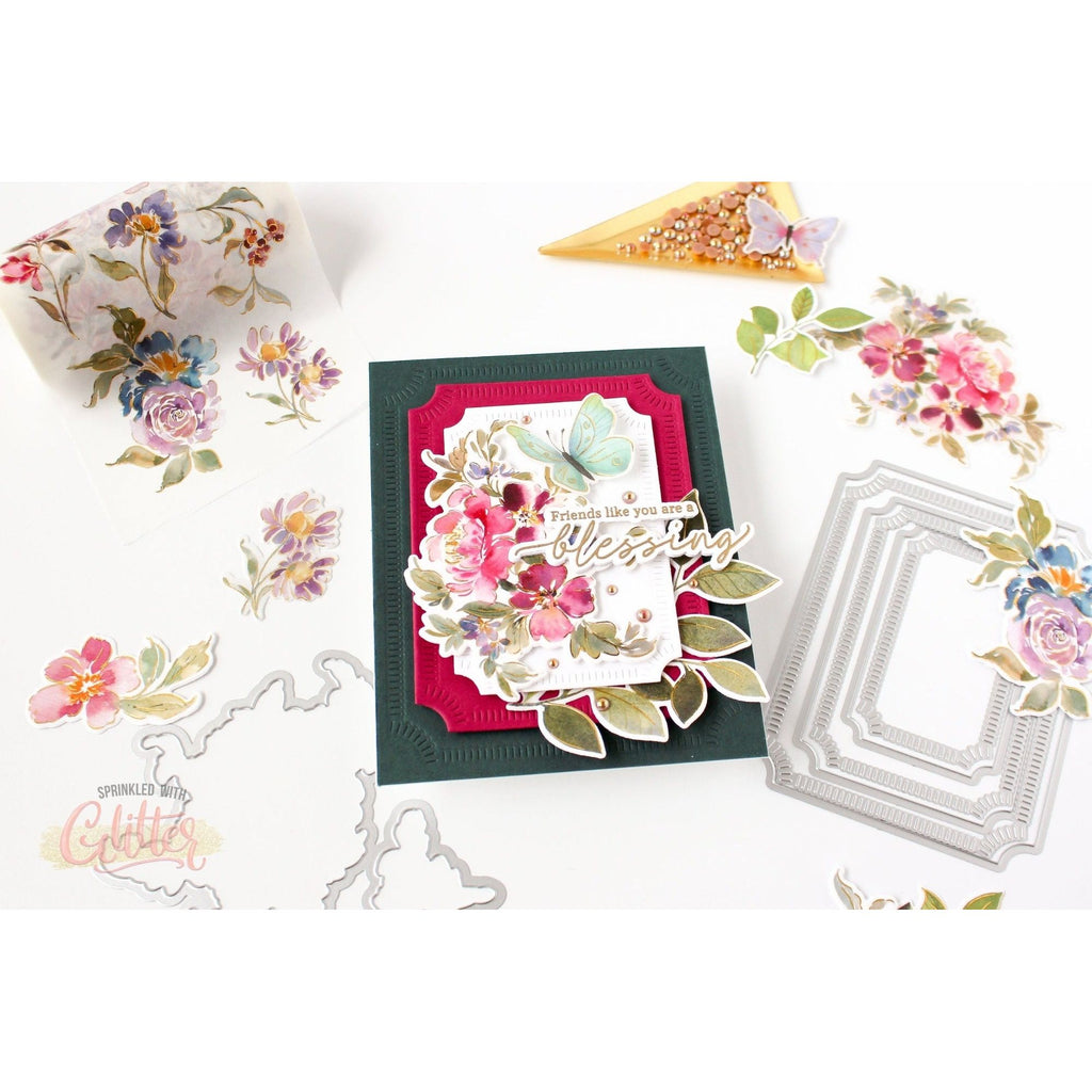 Pinkfresh Studio Artsy Floral Clear Stamps 240724 Friendship Blessings Card | color-code:ALT03