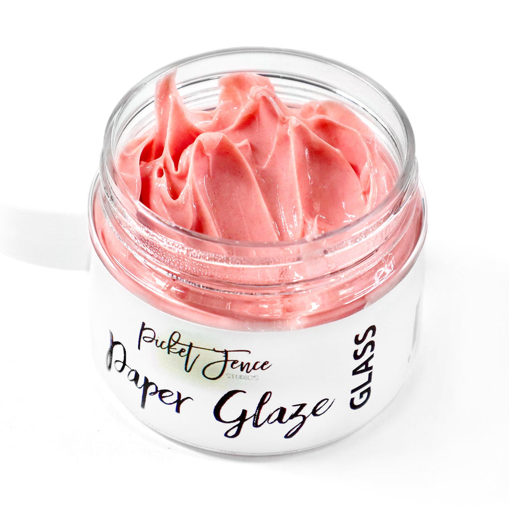 Picket Fence Studios Paper Glaze Glass Petal Pink pgg-103 jar