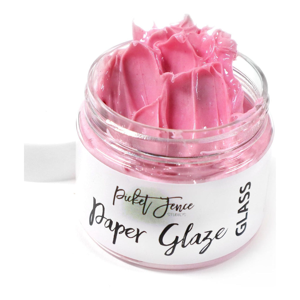 Picket Fence Studios Paper Glaze Glass Rose Red pgg-104 jar