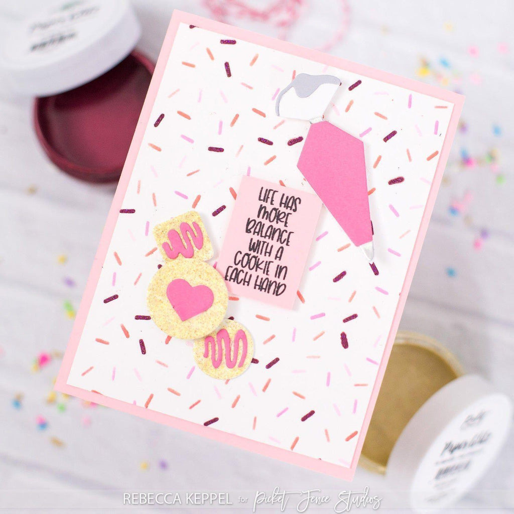 Picket Fence Studios Buttercream Paper Glitz pgz-115 life has more balance