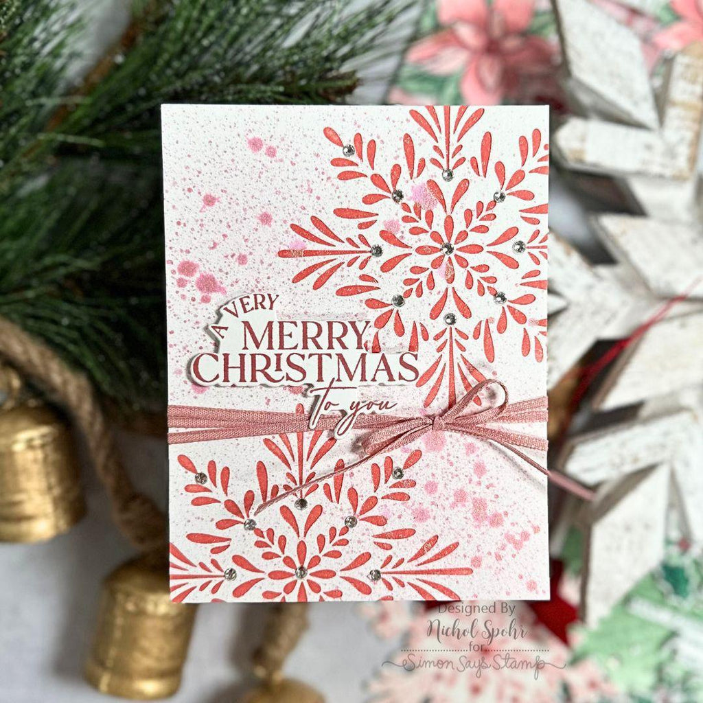 Pinkfresh Studio Radiating Snowflake Press Plate 252924 Merry Christmas Card | color-code:ALT01