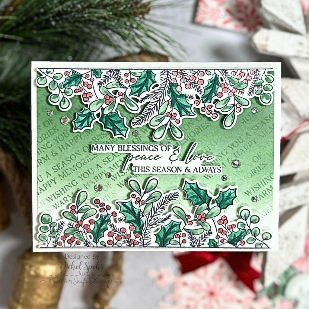 Pinkfresh Studio Magical Holiday Stencils 251824 Christmas Peace Card | color-code:ALT01