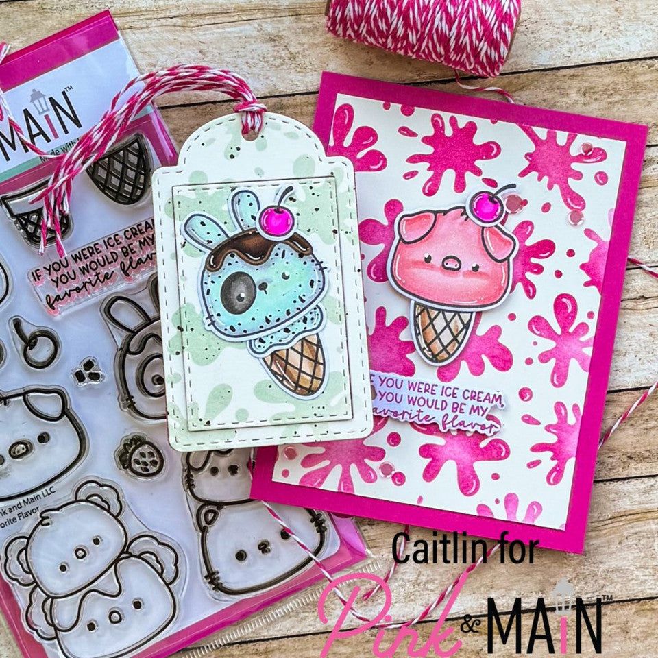 Pink and Main Favorite Flavor Clear Stamps pm0708 ice cream cones