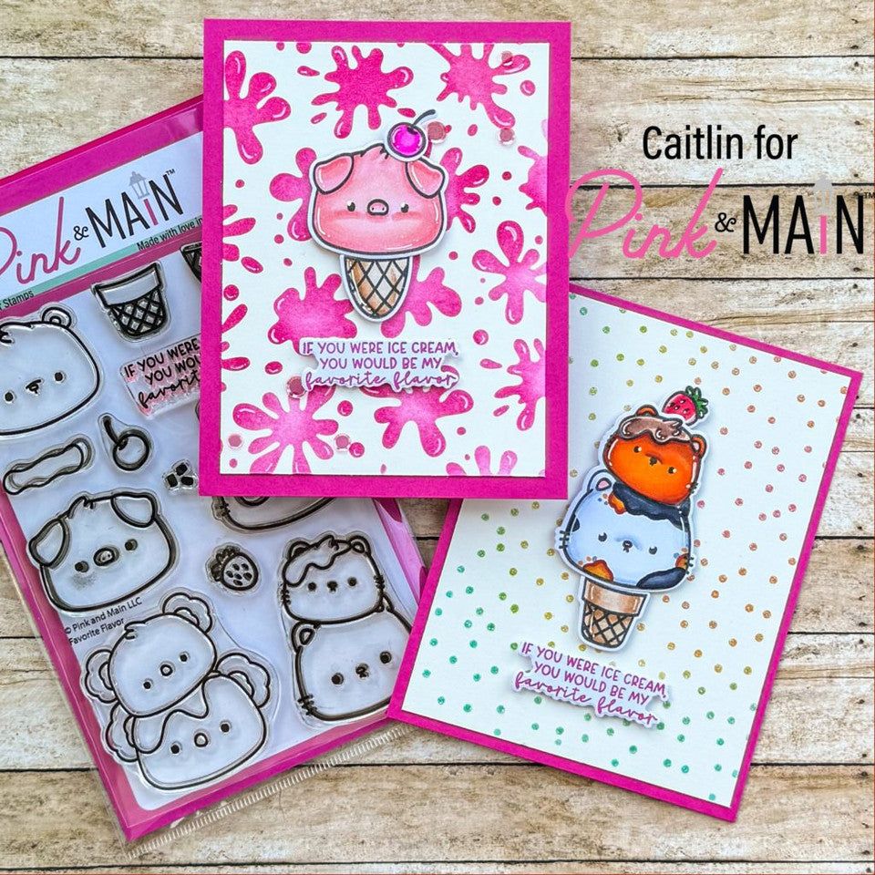 Pink and Main Favorite Flavor Clear Stamps pm0708 splats