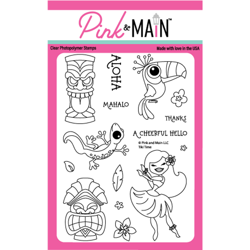 Pink and Main Tiki Times Clear Stamps PM0621