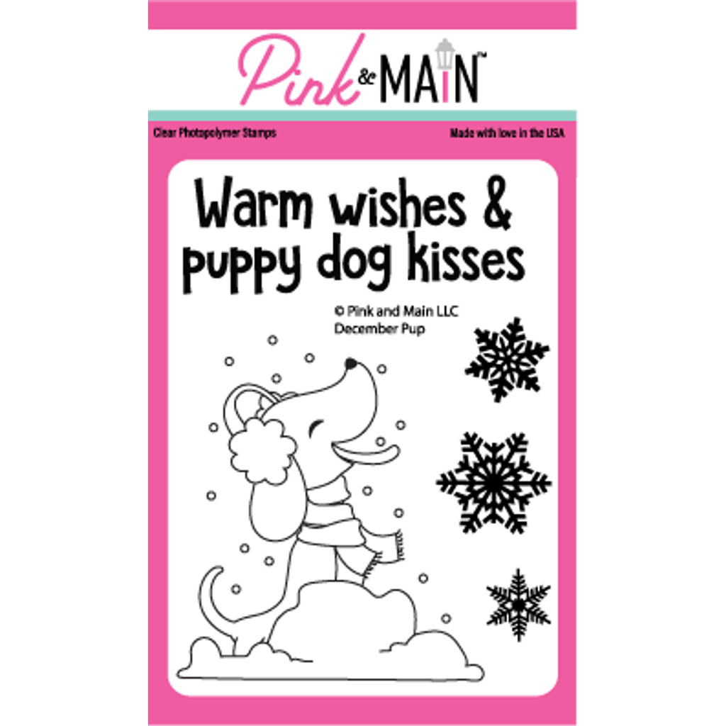 Pink and Main December Pup Clear Stamps pm0666