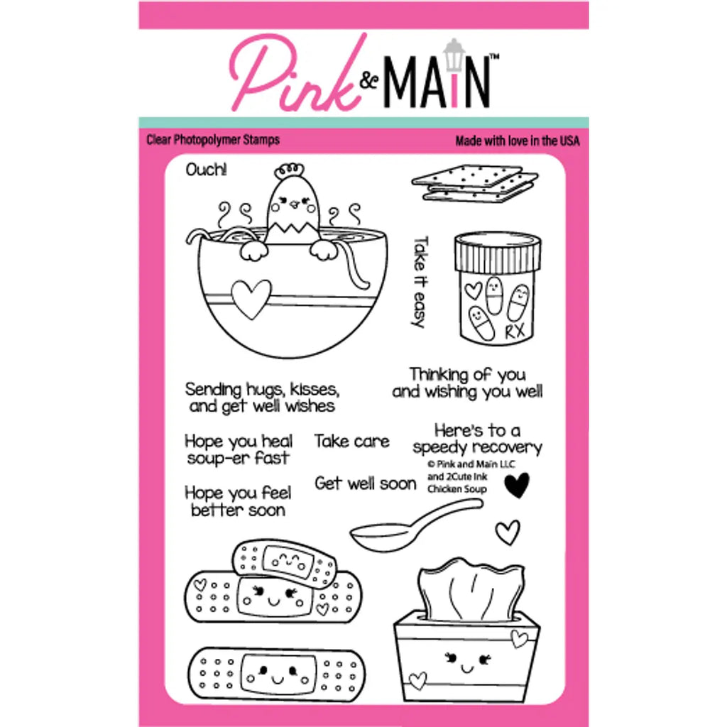 Pink and Main Chicken Soup Clear Stamps pm0669