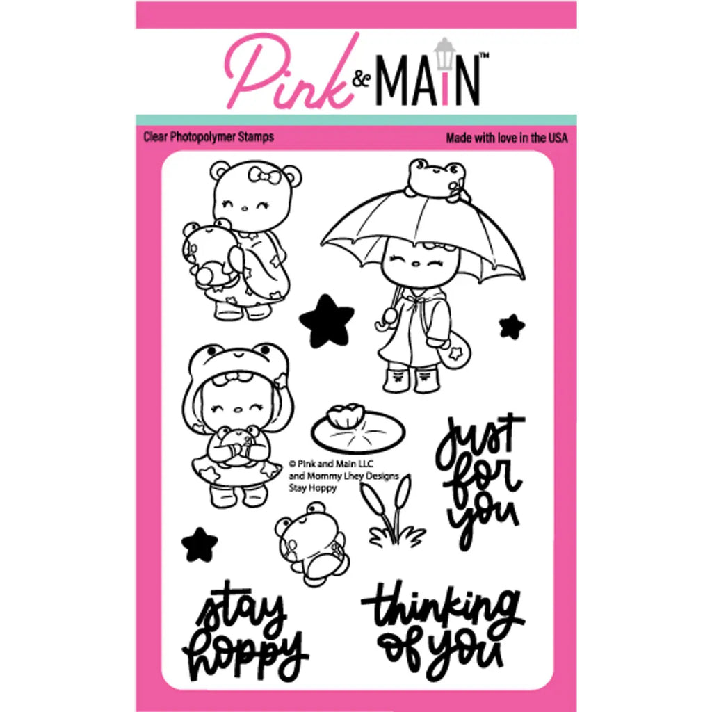 Pink and Main Stay Hoppy Clear Stamps pm0670