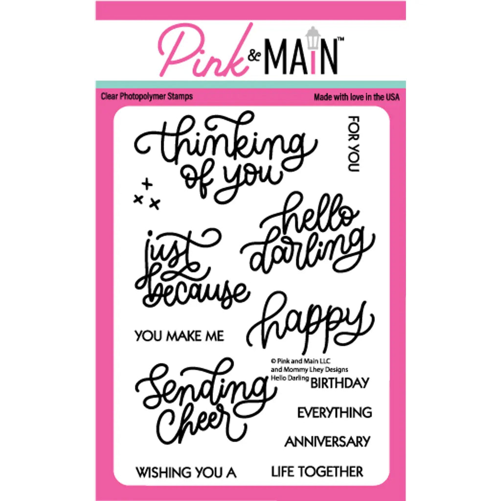 Pink and Main Hello Darling Clear Stamps pm0671