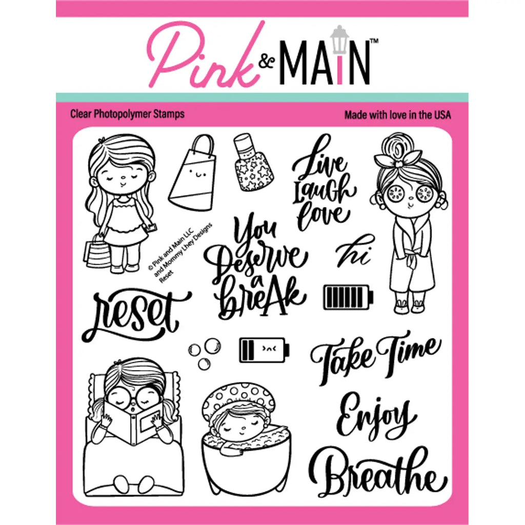 Pink and Main Reset Clear Stamps pm0675