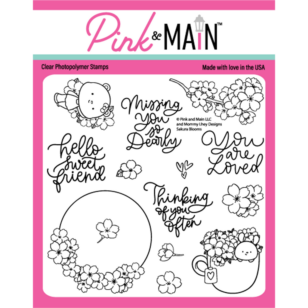 Pink and Main Sakura Blooms Clear Stamps pm0690