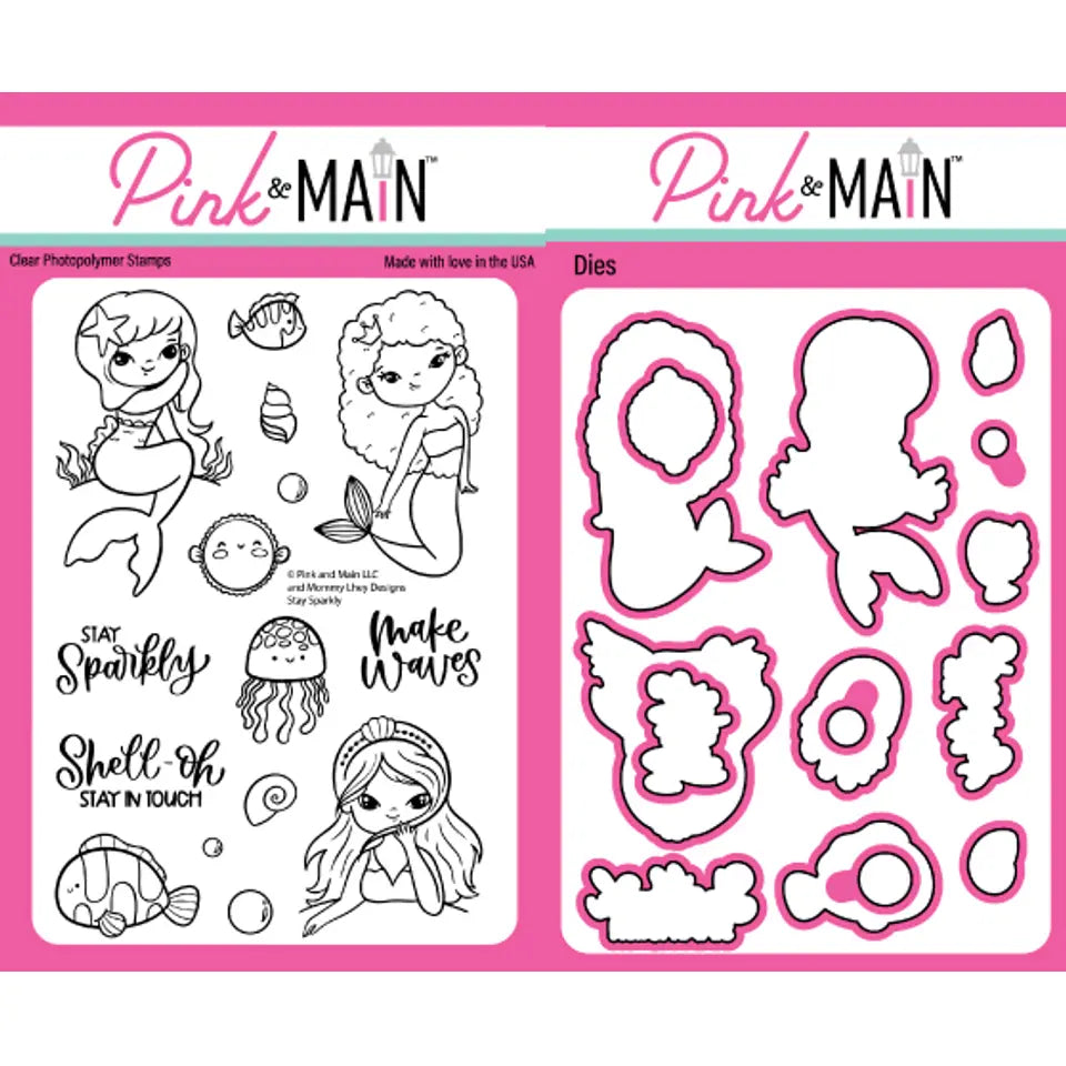 Pink and Main Stay Sparkly Clear Stamp and Die Set