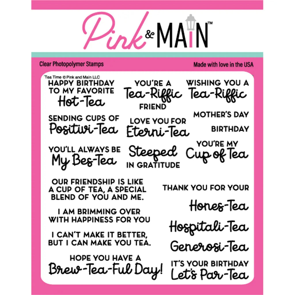 Pink and Main Tea Time Clear Stamps pm0706