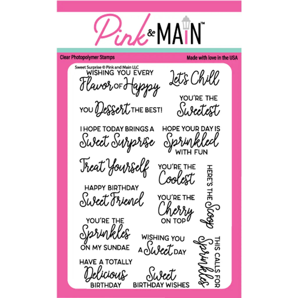 Pink and Main Sweet Surpise 4x6 inch Clear Stamps pm0710