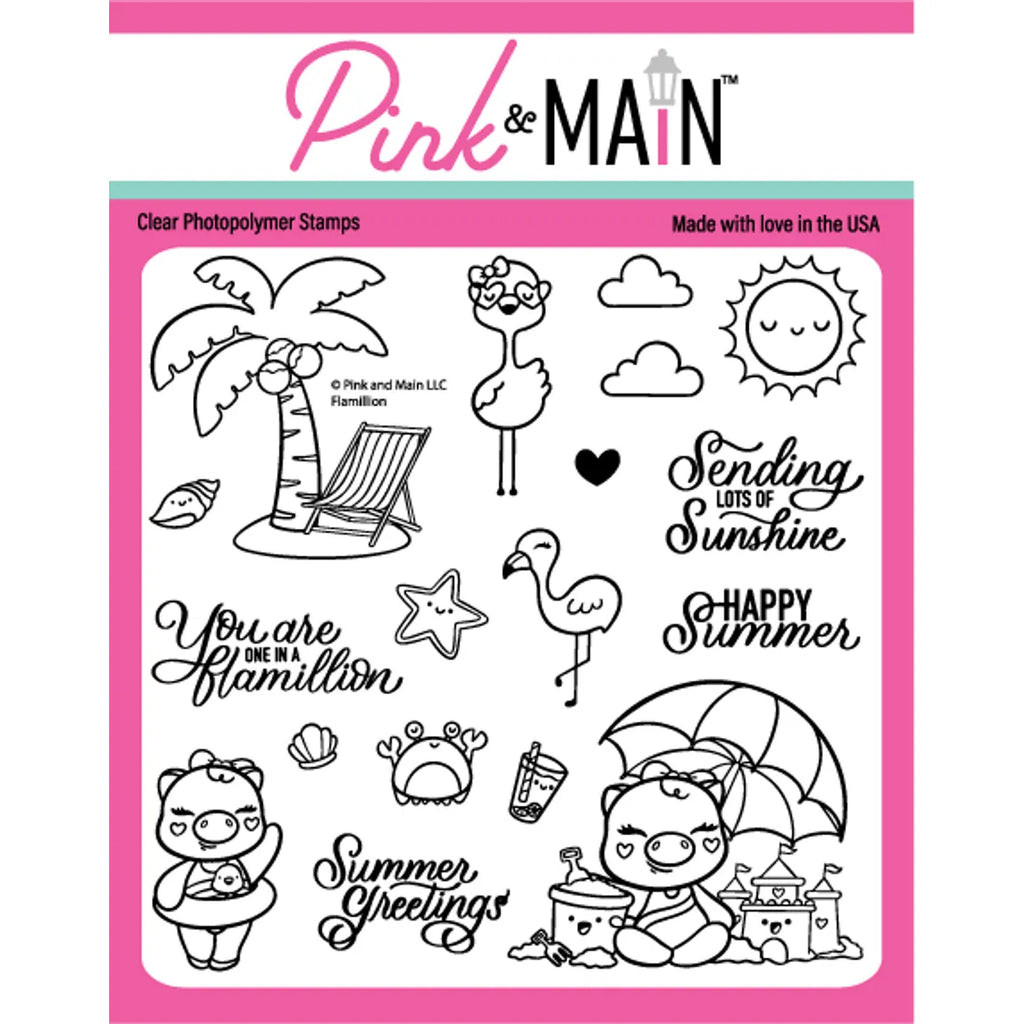 Pink and Main Flamillion 6x6 Clear Stamps pm0712