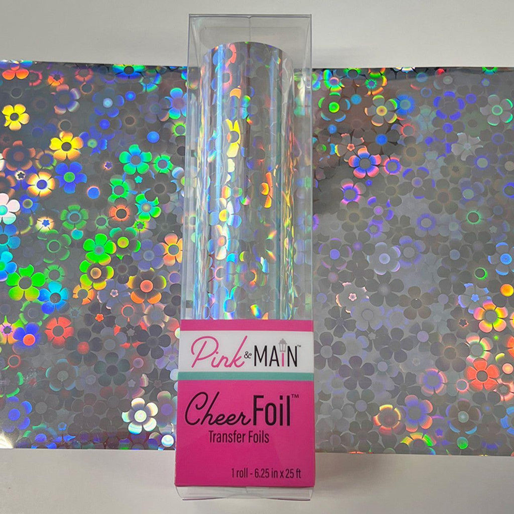 Pink and Main Flowers Silver CheerFoil Roll PMF098