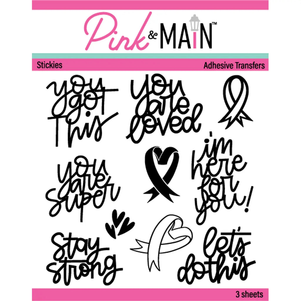 Pink and Main Stay Strong Adhesive Transfer Stickies PMF108