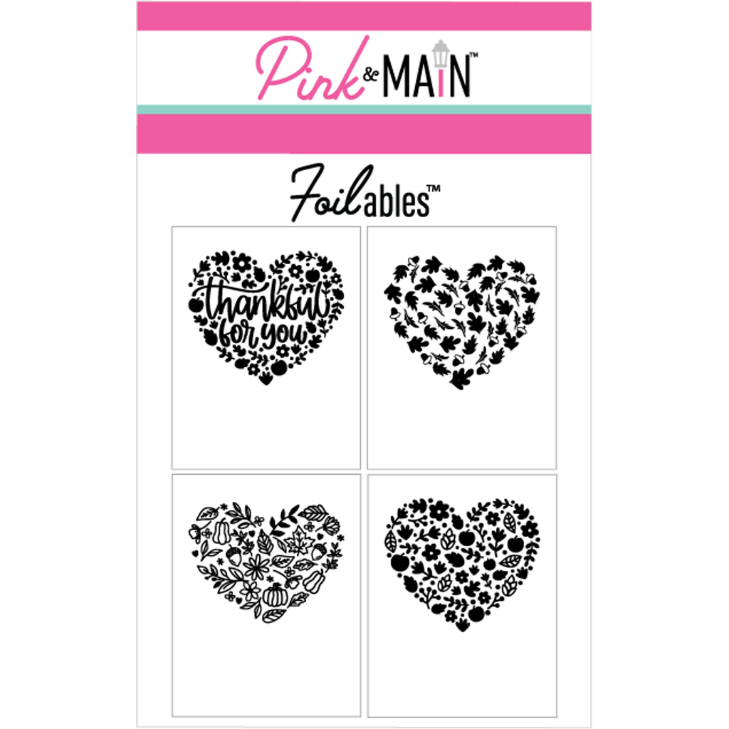 Pink and Main Fall Hearts Foilables Panels PMF125