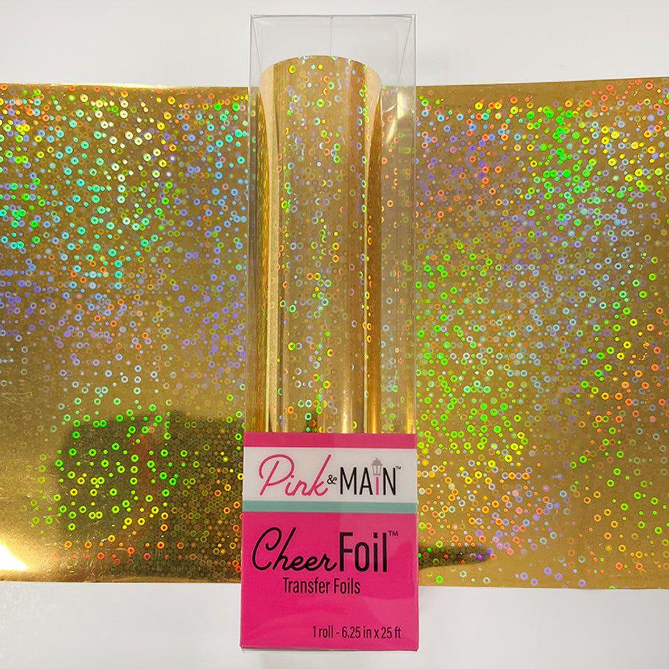 Pink and Main Circles Gold CheerFoil Roll pmf169