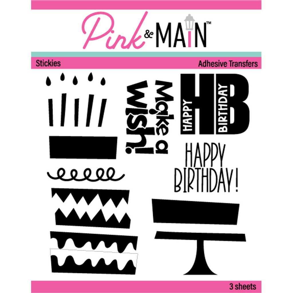 Pink and Main Build a Cake Stickies Adhesive Transfers pmf198