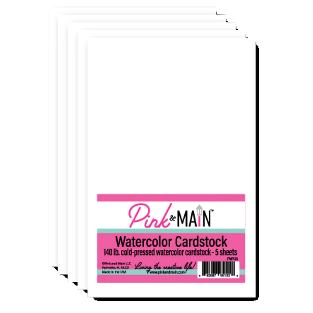 Pink and Main Watercolor Cardstock 5 Sheet Pack pmp125