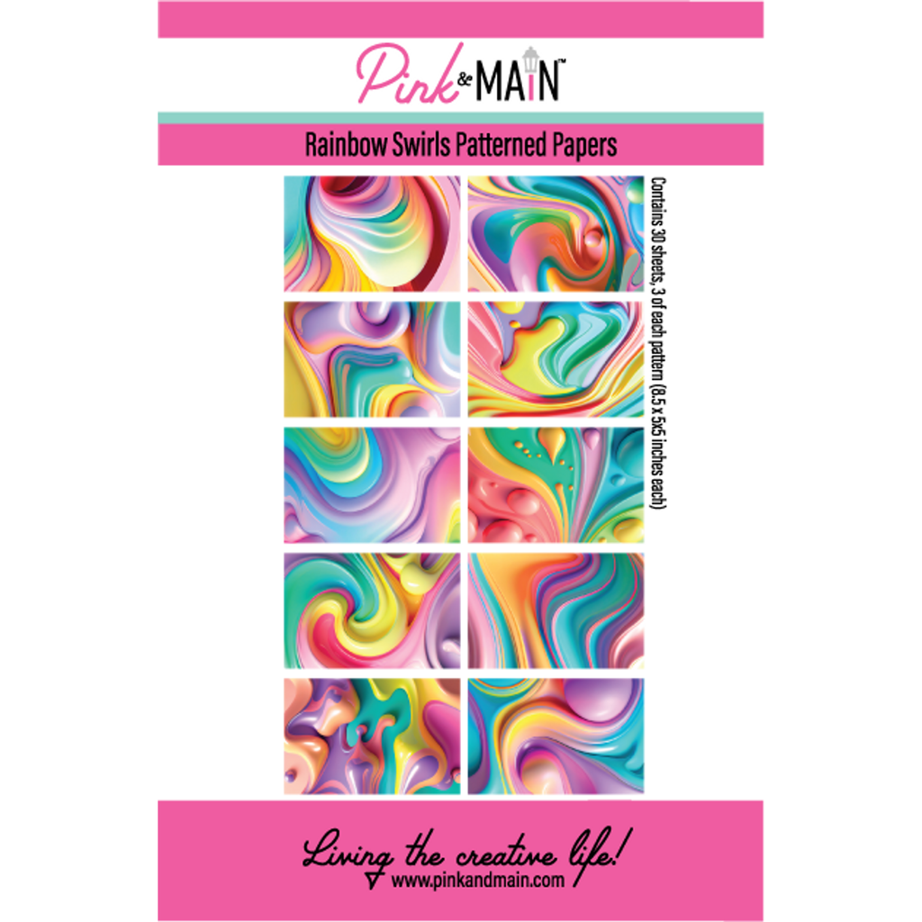 Pink and Main Rainbow Swirls 5.5 x 8.5 inch Paper Pad pmp144