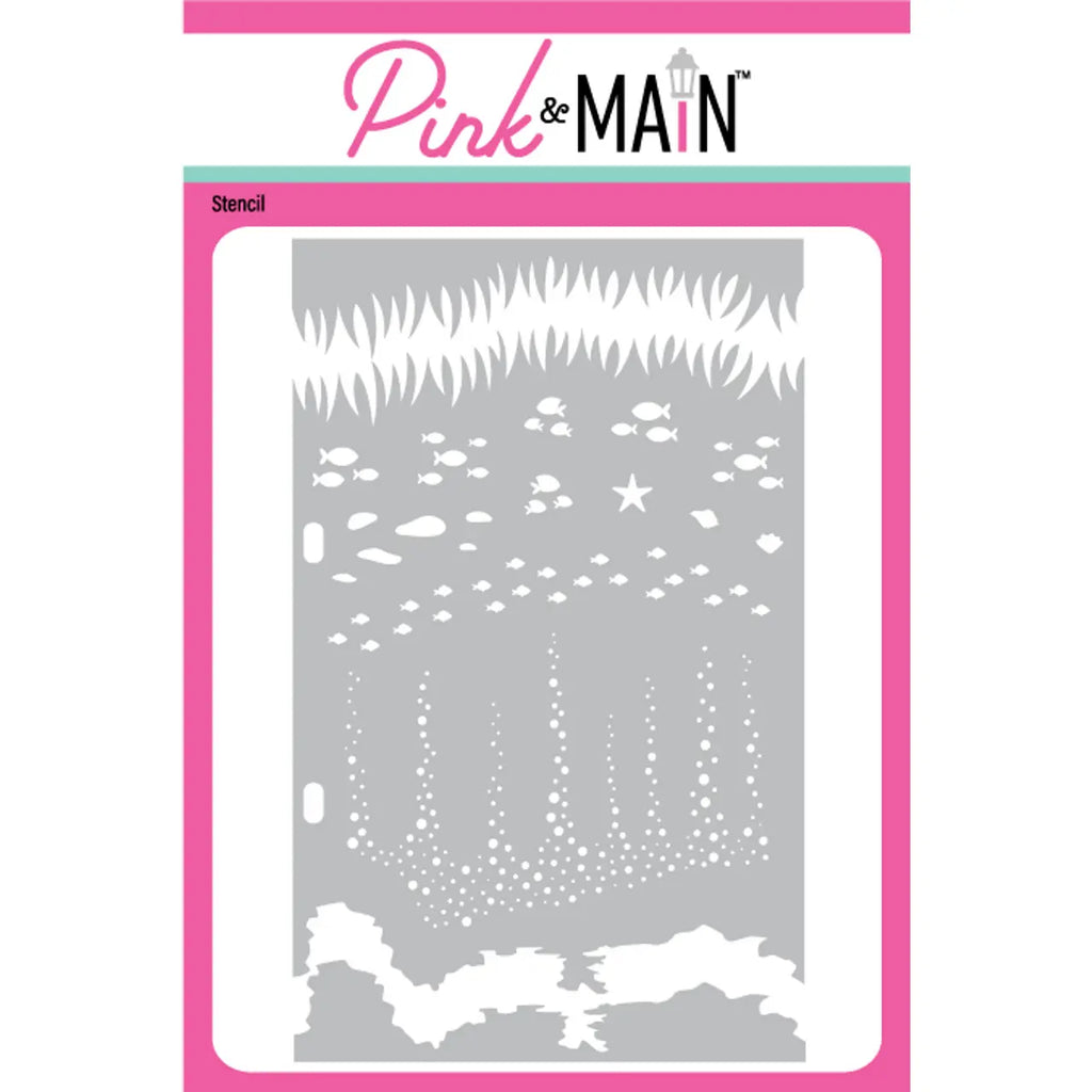 Pink and Main Ocean Floor Stencil pms127