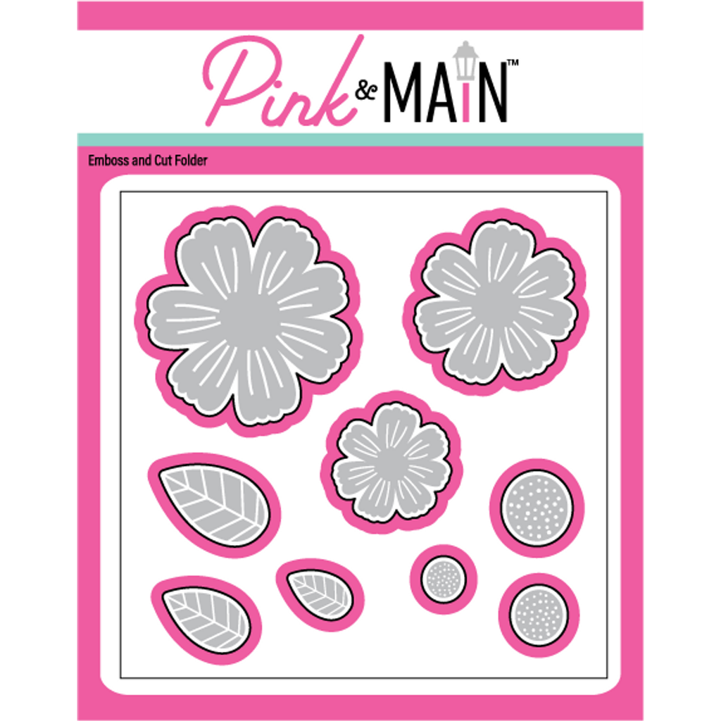 Pink and Main Spring Flowers Emboss and Die Cut Folder PMT061