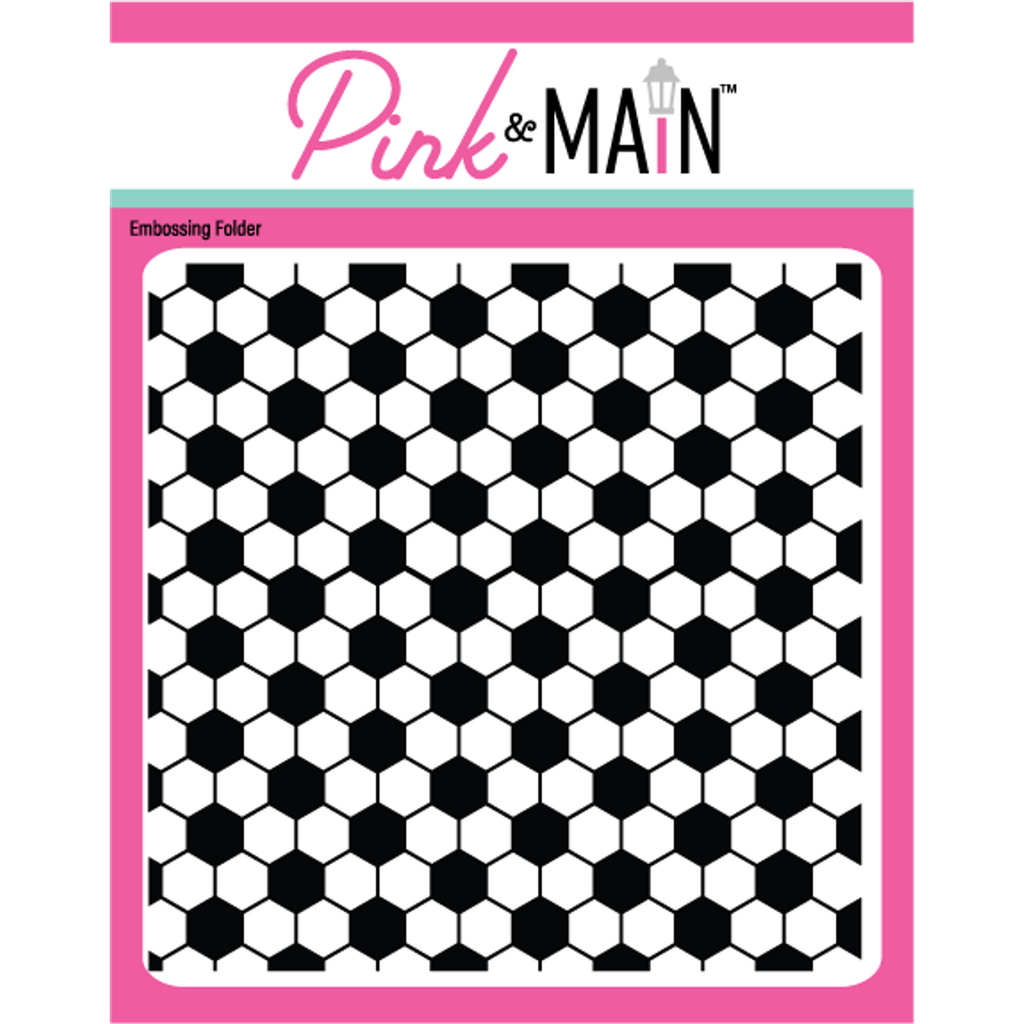 Pink and Main Hex Tiles 6x6 inch Embossing Folder PMT065